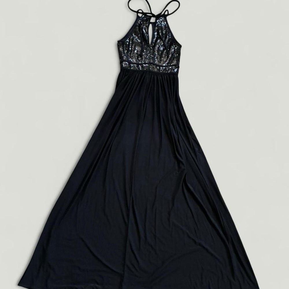 Morgan & Co. Formal Black Sequin Maxi Dress - Picture 4 of 6